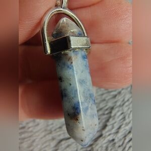 Blue Sodalite Crystal Point Pendant
